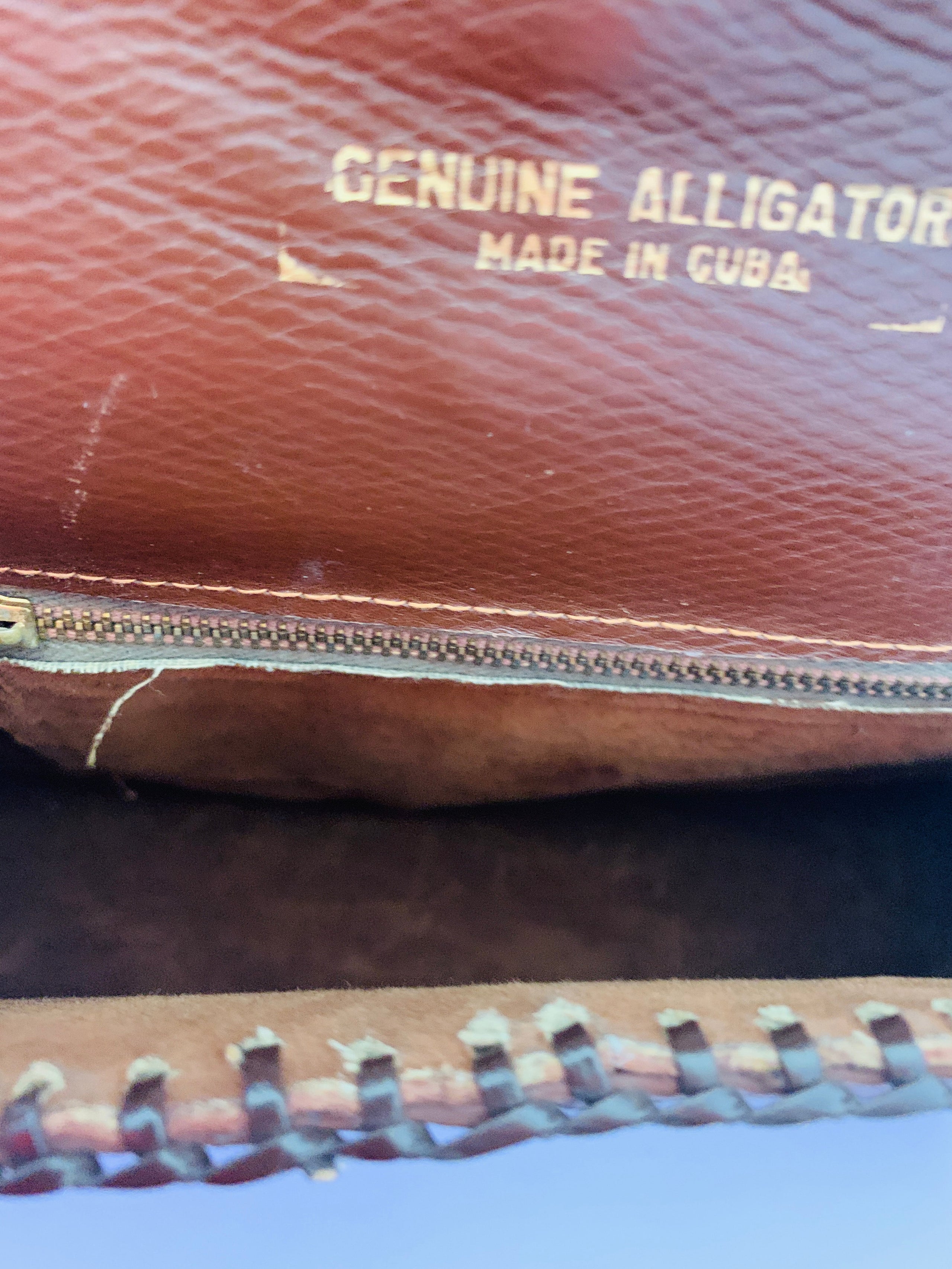 Vintage Alligator French Purse Wallet 